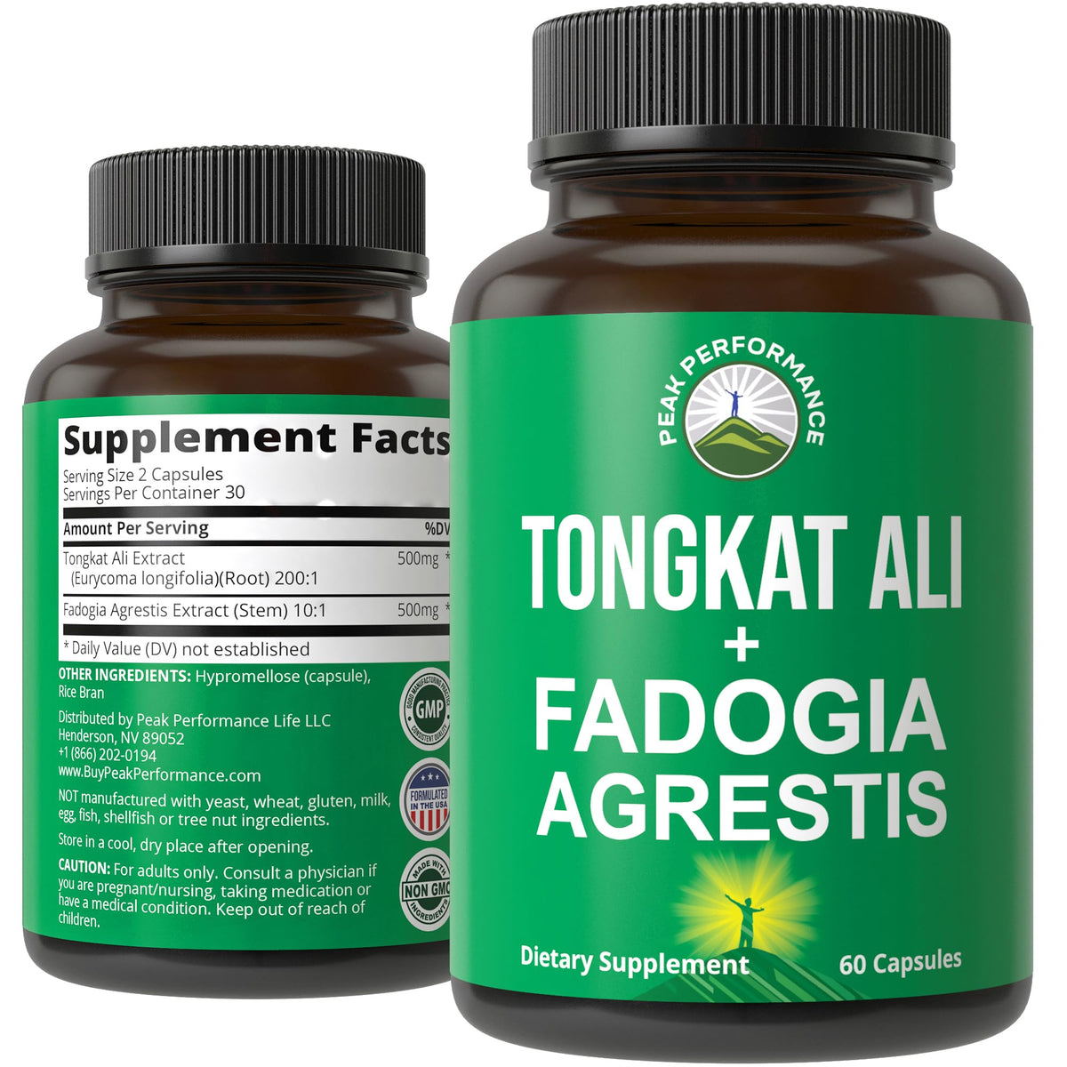Peak Performance Tongkat Ali Longjack bottle shown for natural energy support