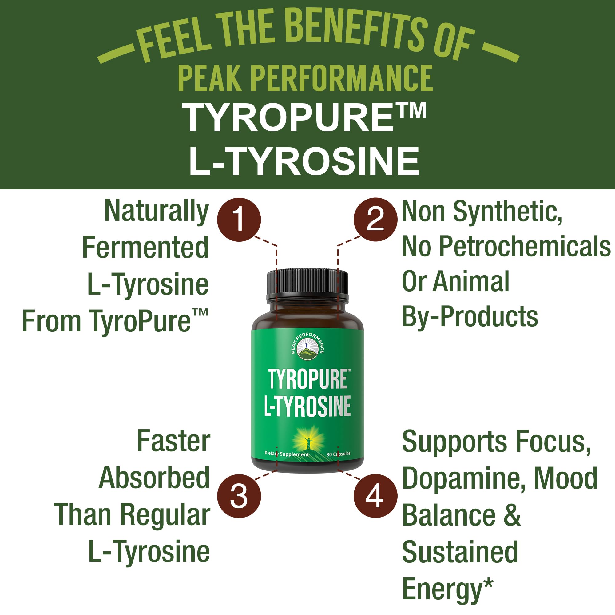 TyroPure bottle close-up highlighting fermented, vegan-friendly formula.