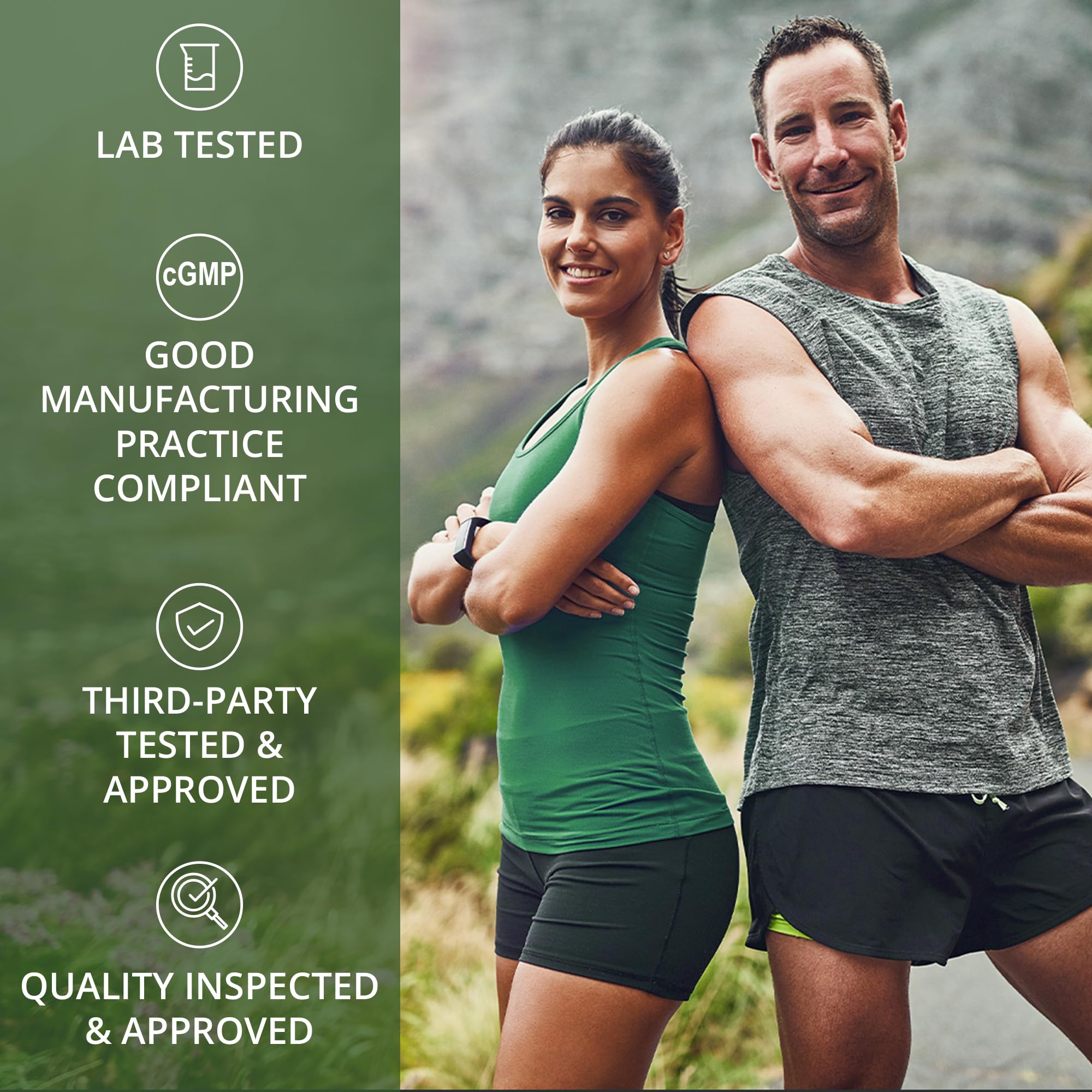 Vitamin Angels badge alongside Peak Performance TyroPure packaging.