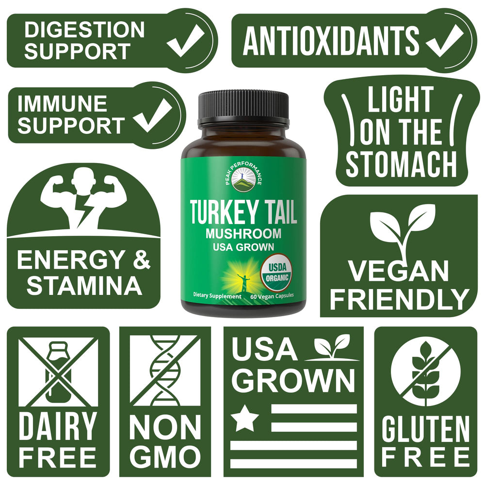 Visible USDA organic certification logo on Peak Performance packaging