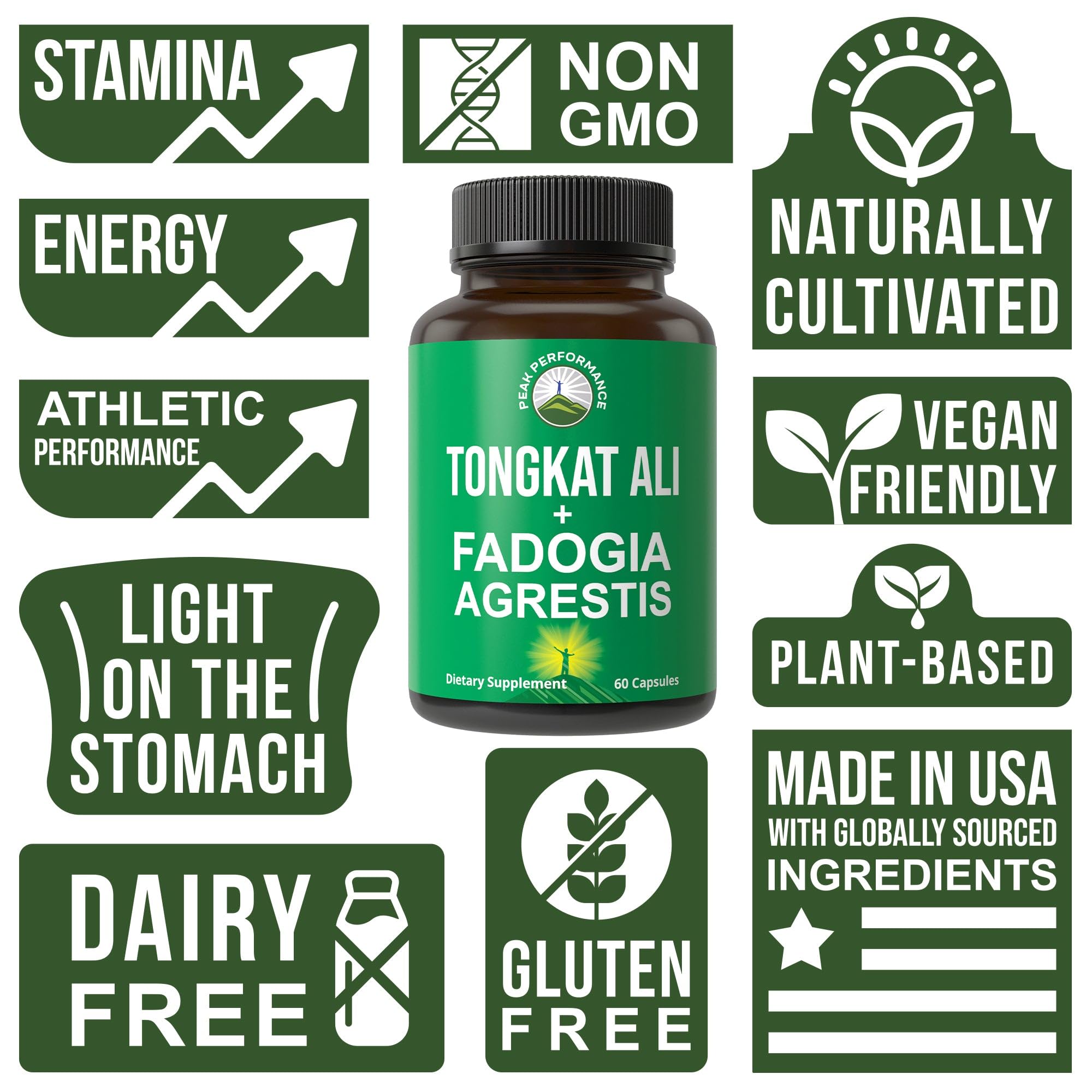 Peak Performance vegan capsules ready for a plant-based wellness routine