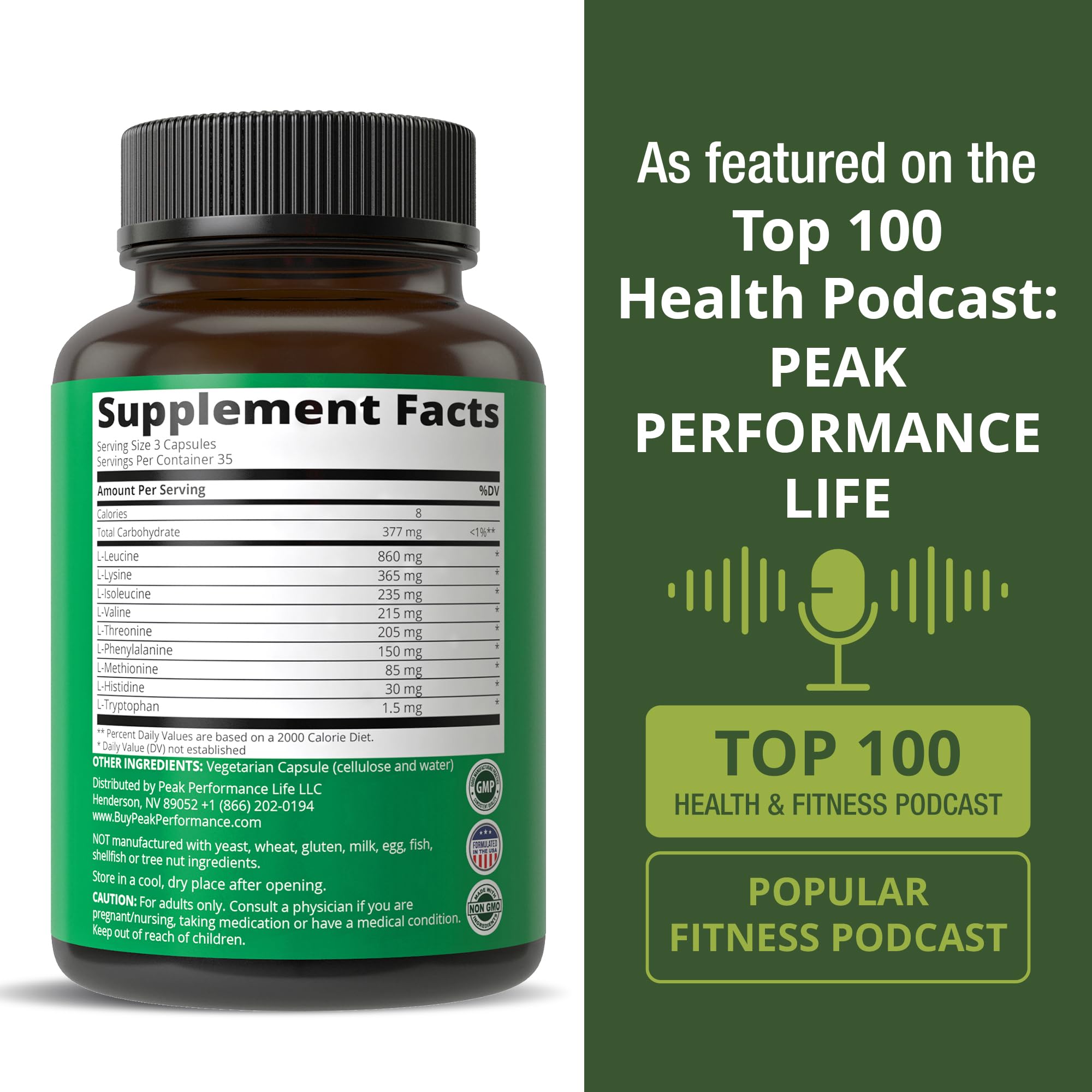 Peak Performance Vitamin Angels donation emblem reflecting social impact.