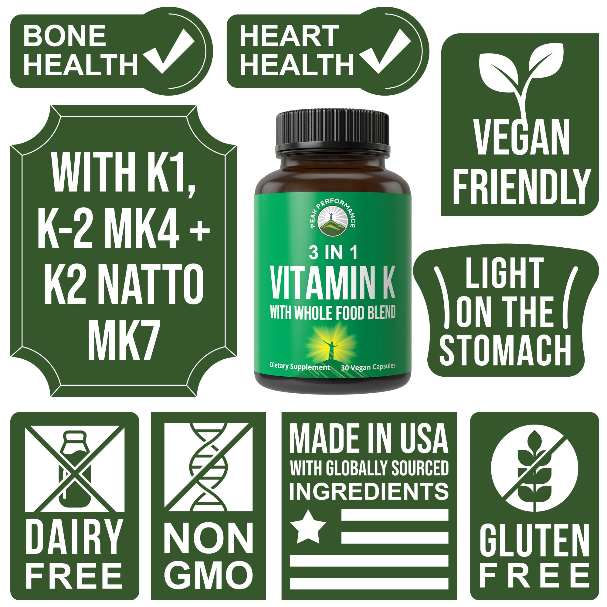 Peak Performance Vitamin K natto MK-7 source image emphasizes bioactive K2