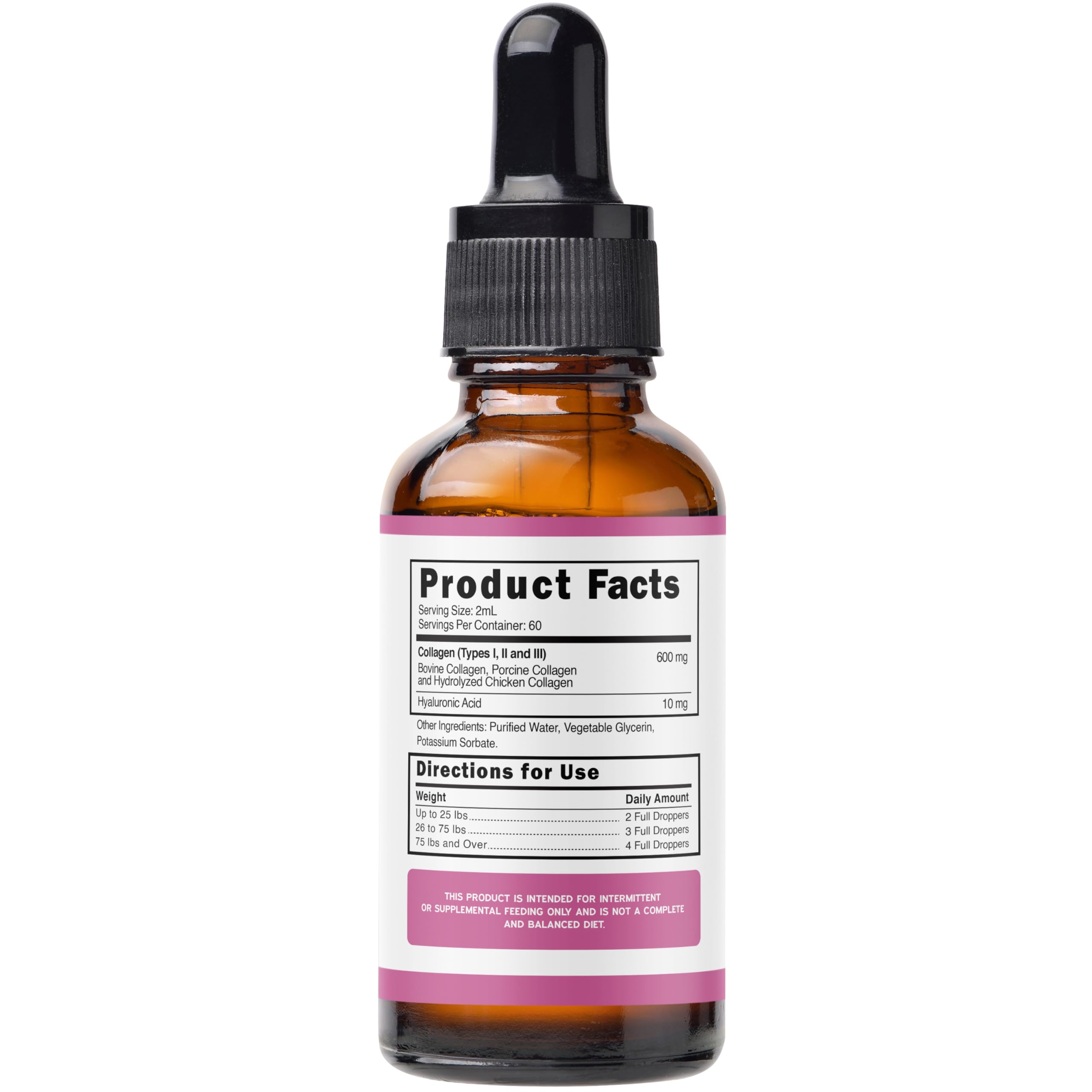 Peak Pets collagen drops with dropper for easy daily dosing