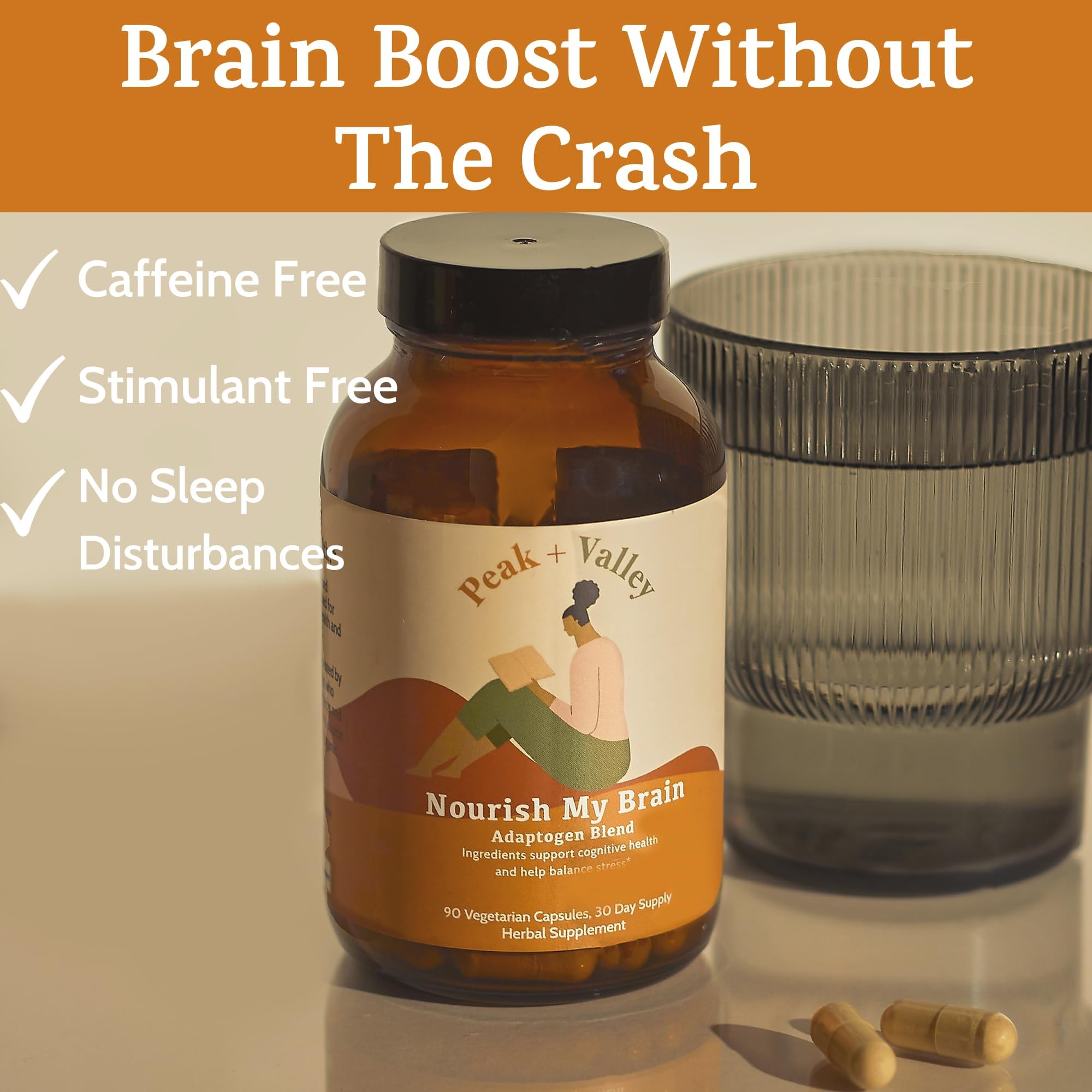 Peak + Valley gluten-free vegan formulation label on bottle