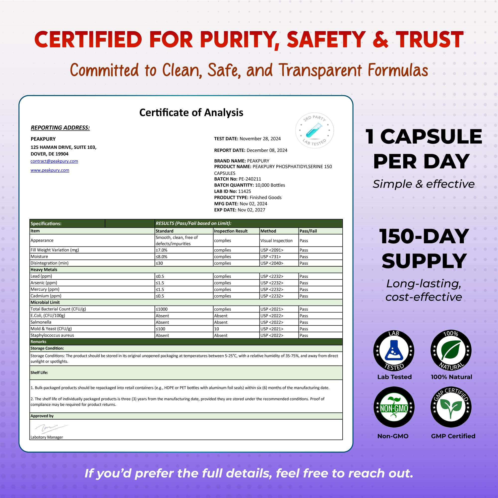 PEAKPURY glass and bottle reflection signaling quality and trust
