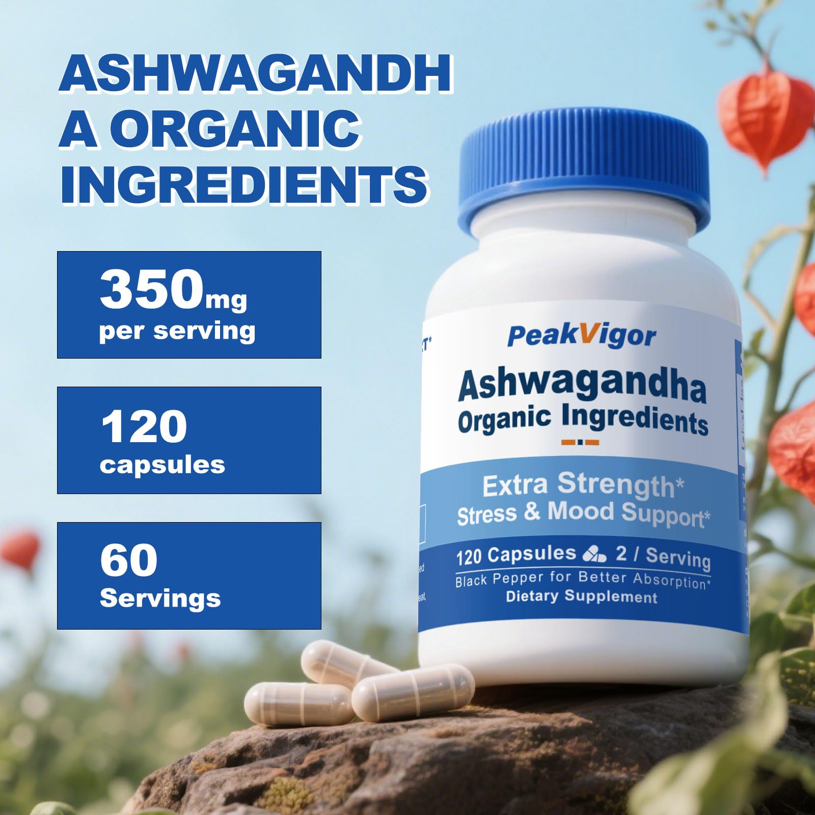 PeakVigor capsules easy to swallow close-up for daily usage.