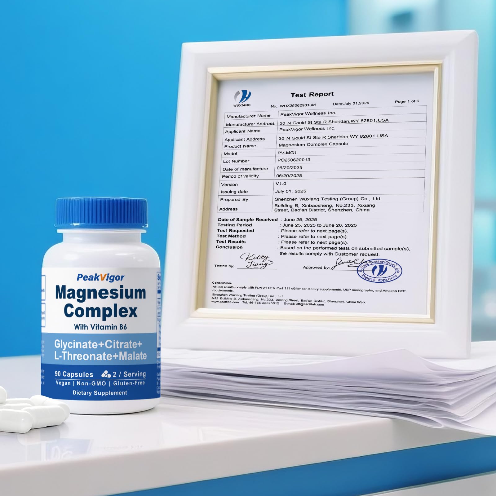 PeakVigor magnesium L-threonate visual aimed at cognitive focus