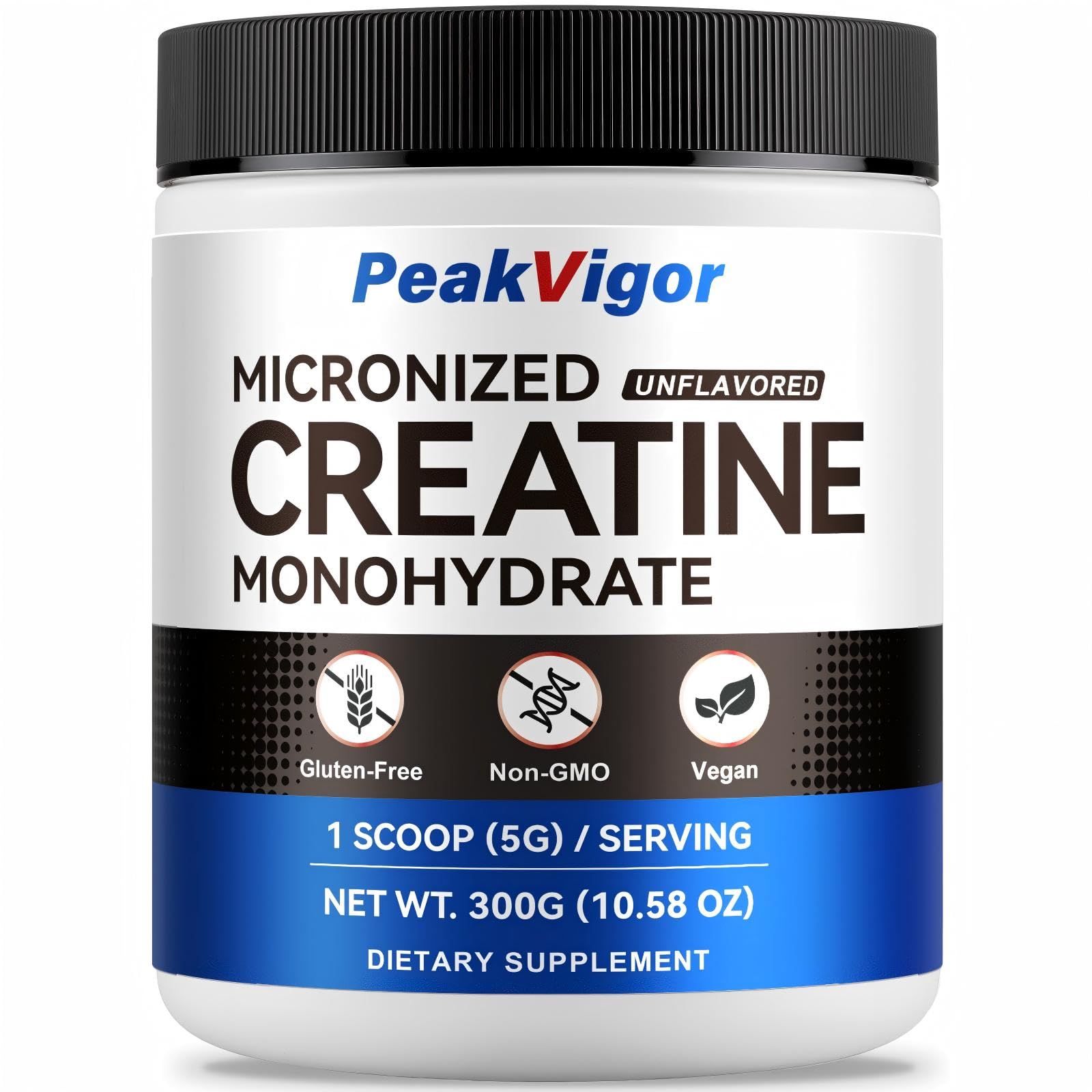 PeakVigor Organics creatine micronized powder blends easily in drinks