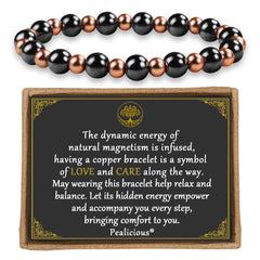 Brazalete PEALICIOUS de cobre con imanes, detalle de cuentas para uso diario