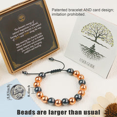 Adjustable PEALICIOUS copper bracelet on a wrist for 7 to 11 inch fit