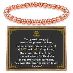 PEALICIOUS copper bracelet close-up highlighting real 6mm beads for everyday style