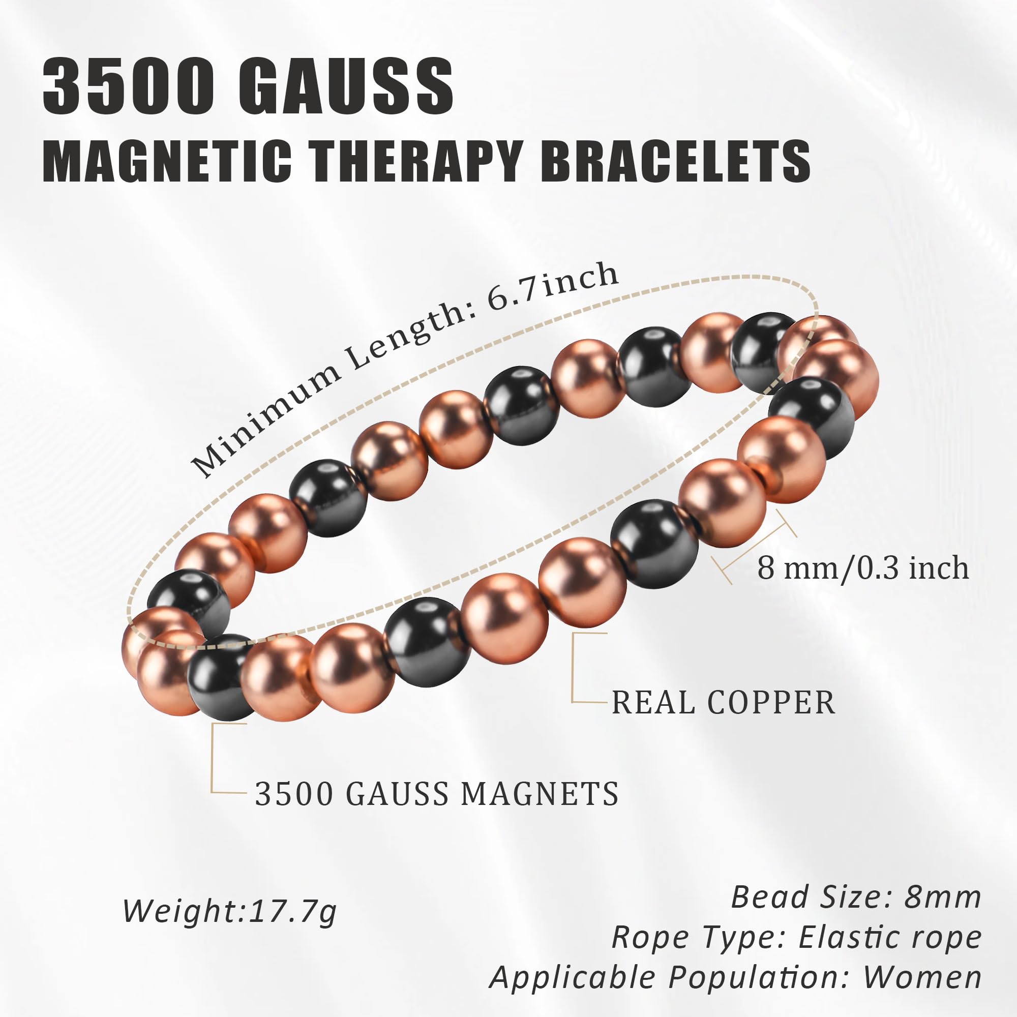 Hypoallergenic PEALICIOUS copper bracelet packaging with care card