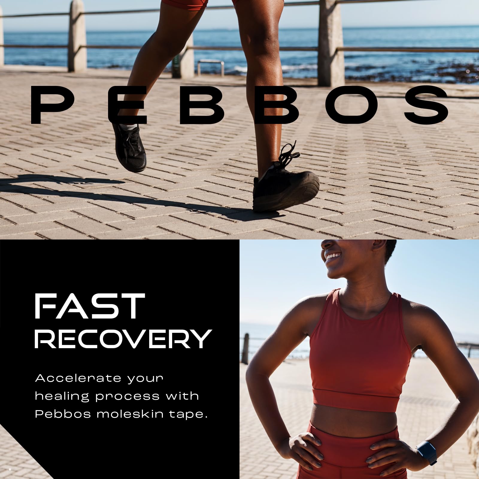 Pebbos Moleskin Tape thin soft material enhances wear comfort and quick recovery.