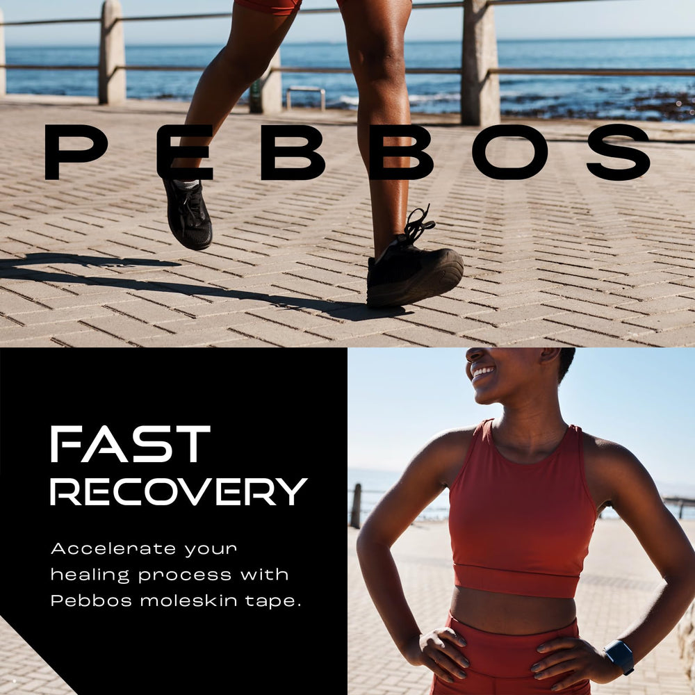 Pebbos Moleskin Tape thin soft material enhances wear comfort and quick recovery.