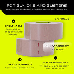 Water-resistant adhesive on Pebbos Moleskin Tape stays secure during workouts.