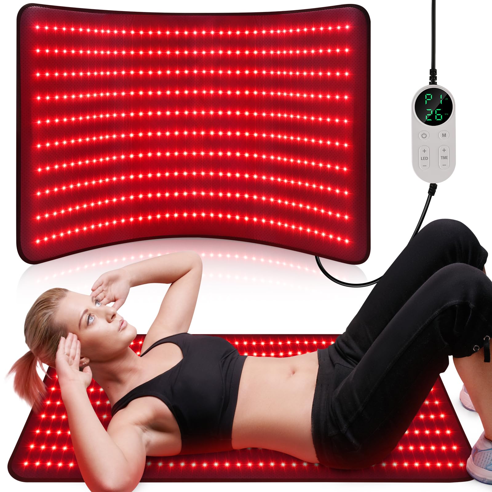 Pedete red light therapy mat back panel for deep warmth and muscle relaxation