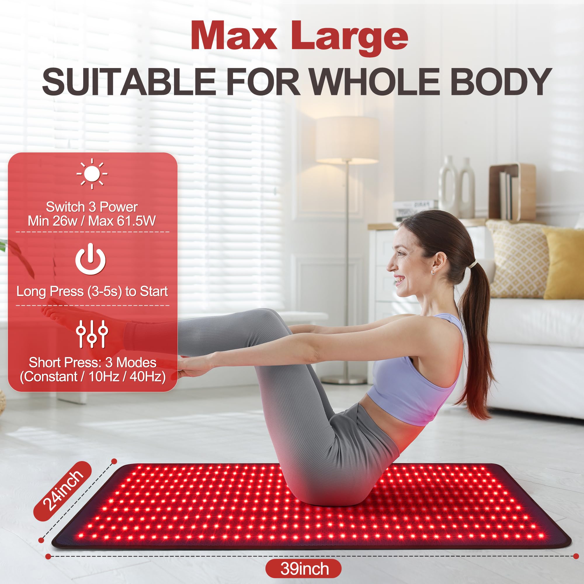 Pedete red light therapy mat belly area for targeted comfort