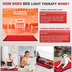 Pedete red light therapy mat knee area for localized warmth