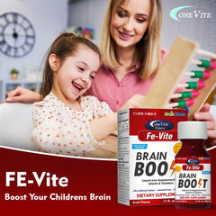 Pediatric FE-Vite Drops bottle side showing gluten-free, alcohol-free formula.