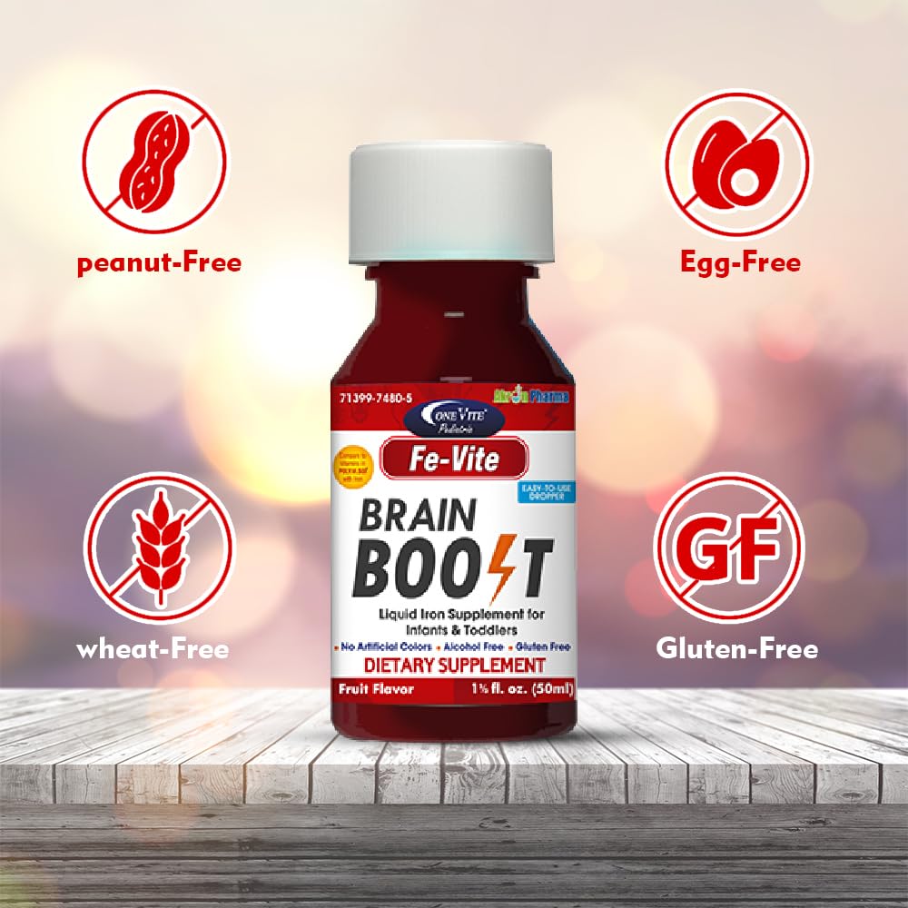 Pediatric FE-Vite Drops flavor shot with measuring dropper for infants.