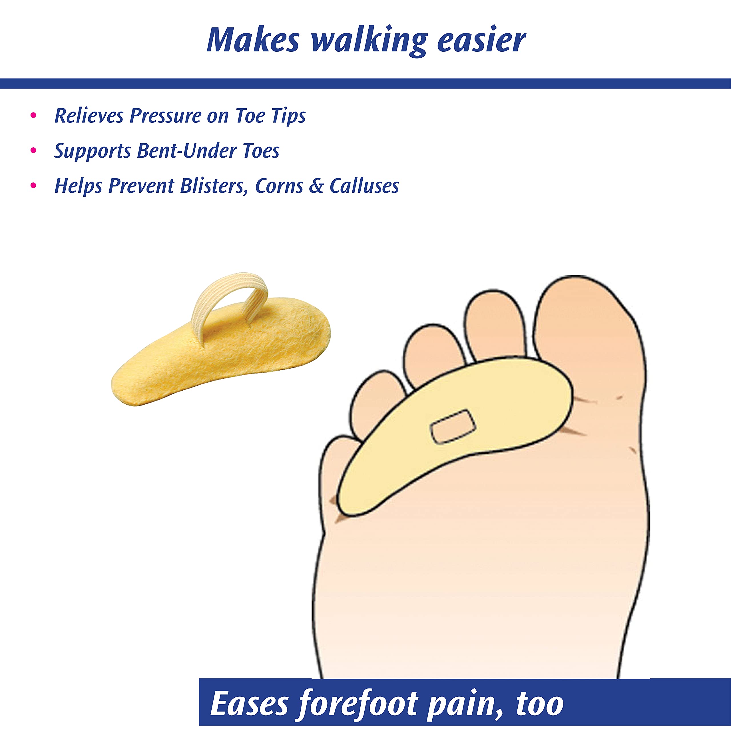 Pedifix Felt Hammer Toe Crest Cushion material-detail of soft cover