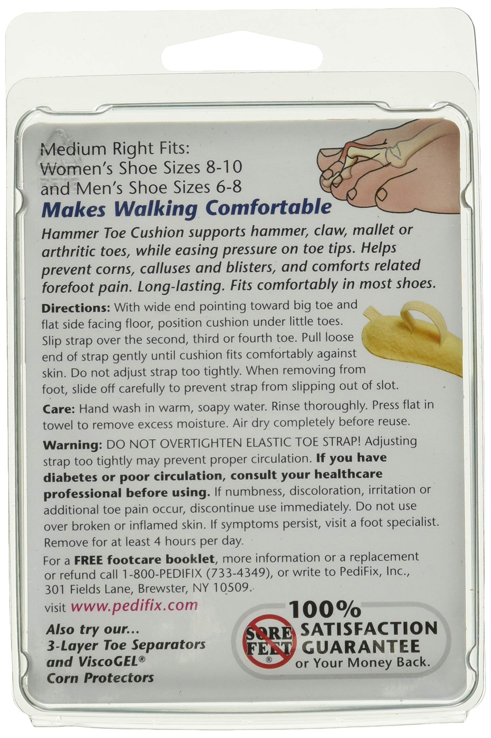 Pedifix Felt Hammer Toe Crest Cushion worn on toe demonstrates comfort potential