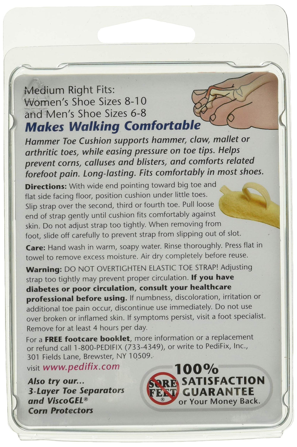 Pedifix Felt Hammer Toe Crest Cushion worn on toe demonstrates comfort potential
