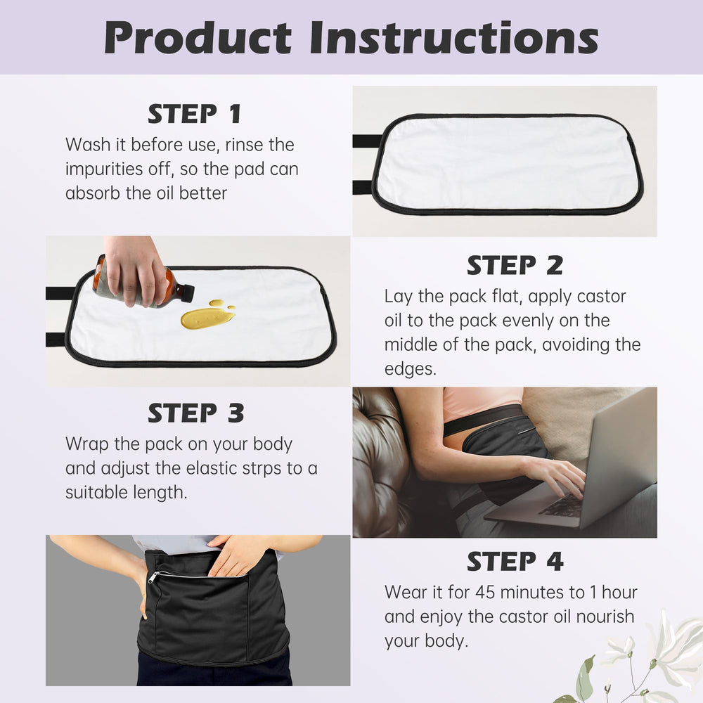 Pedobi Castor Oil Pack Wrap adjustable nylon straps secure the wrap.