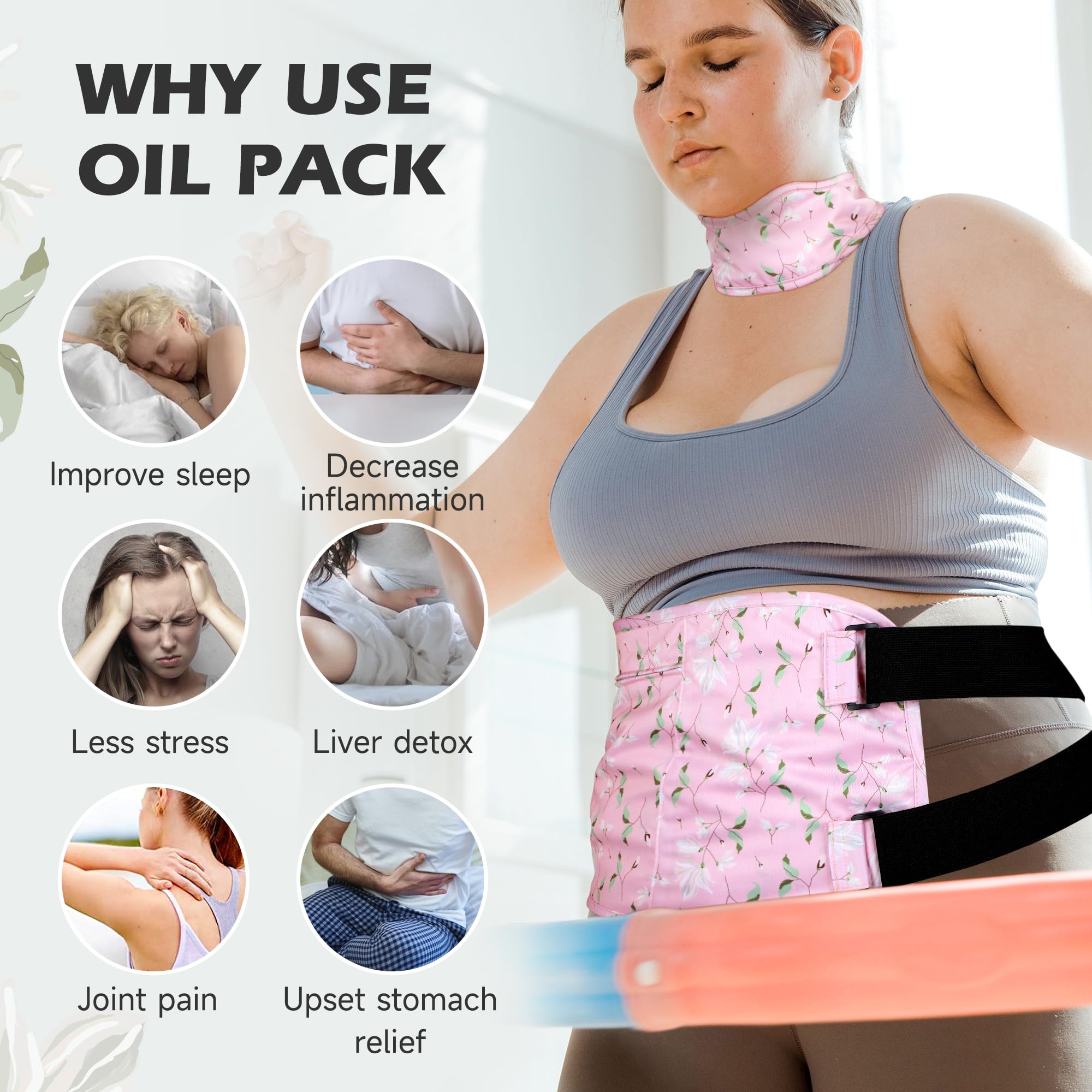 Pedobi plus-size castor oil pack neck wrap designed for adjustable, relaxing wear.