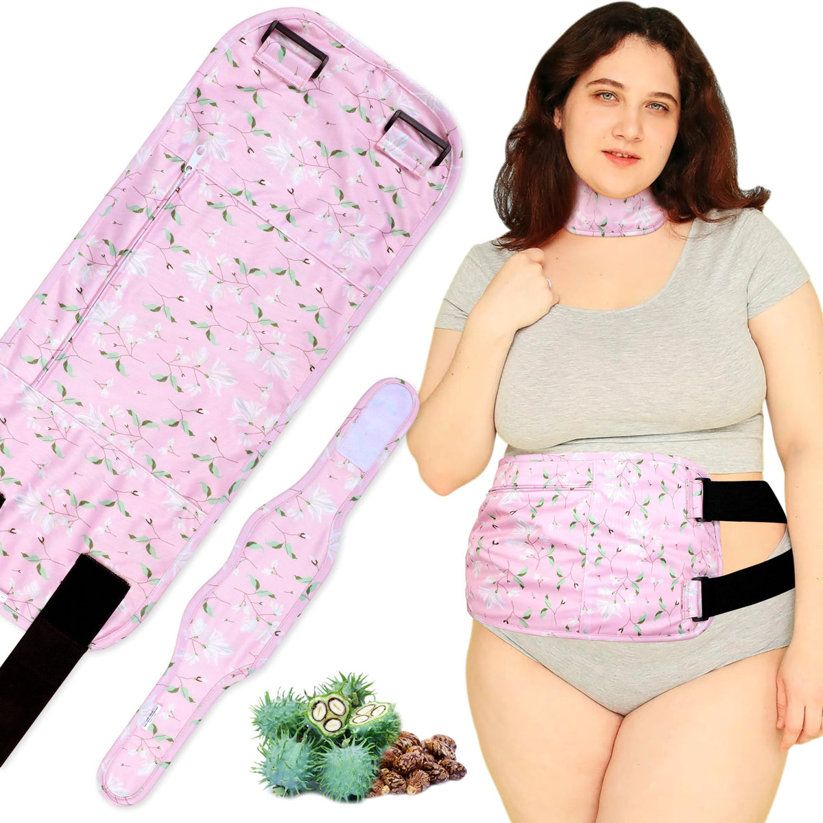 Pedobi plus-size castor oil pack waist wrap for targeted comfort and warmth.