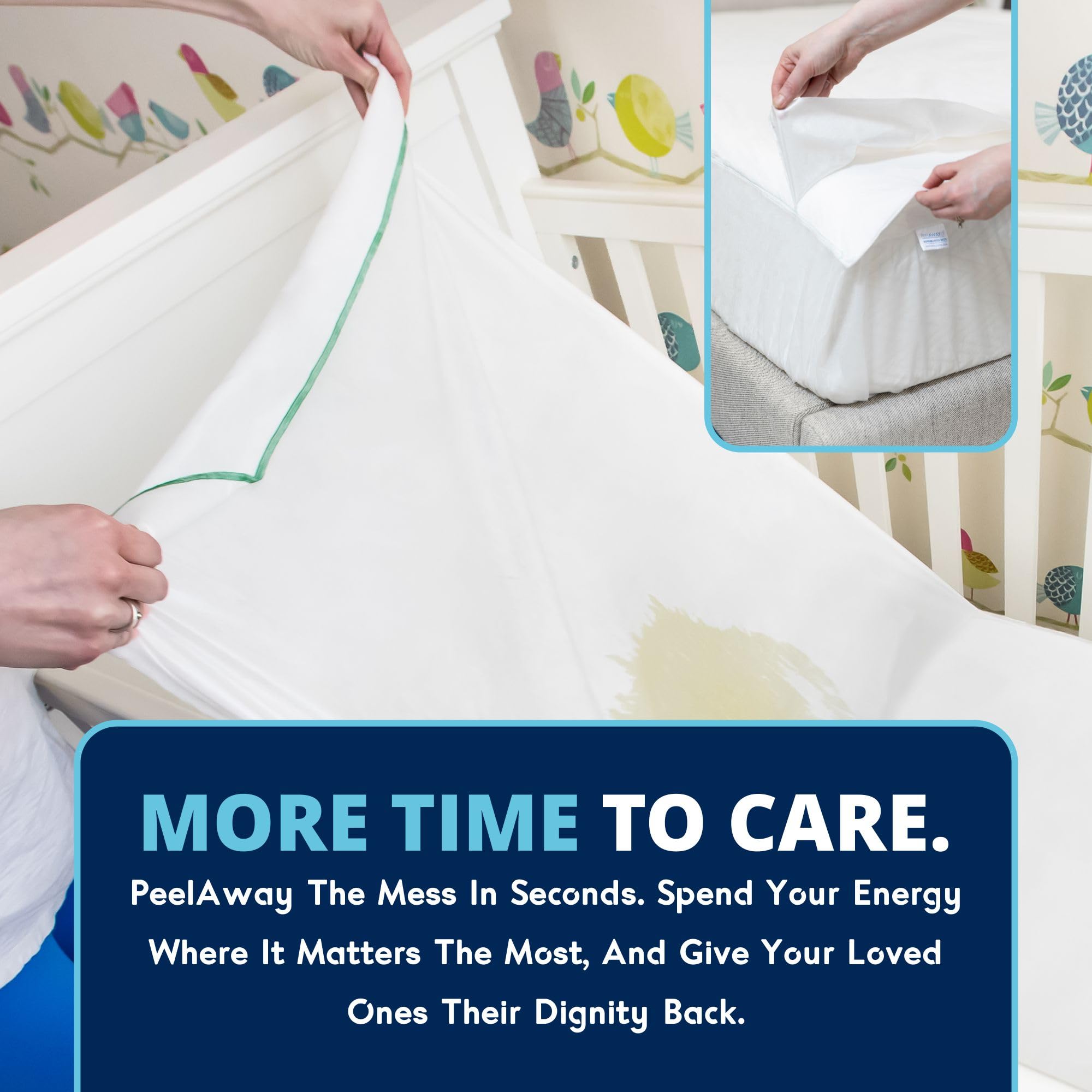 PeelAways travel-ready disposable sheets for caregivers on the go