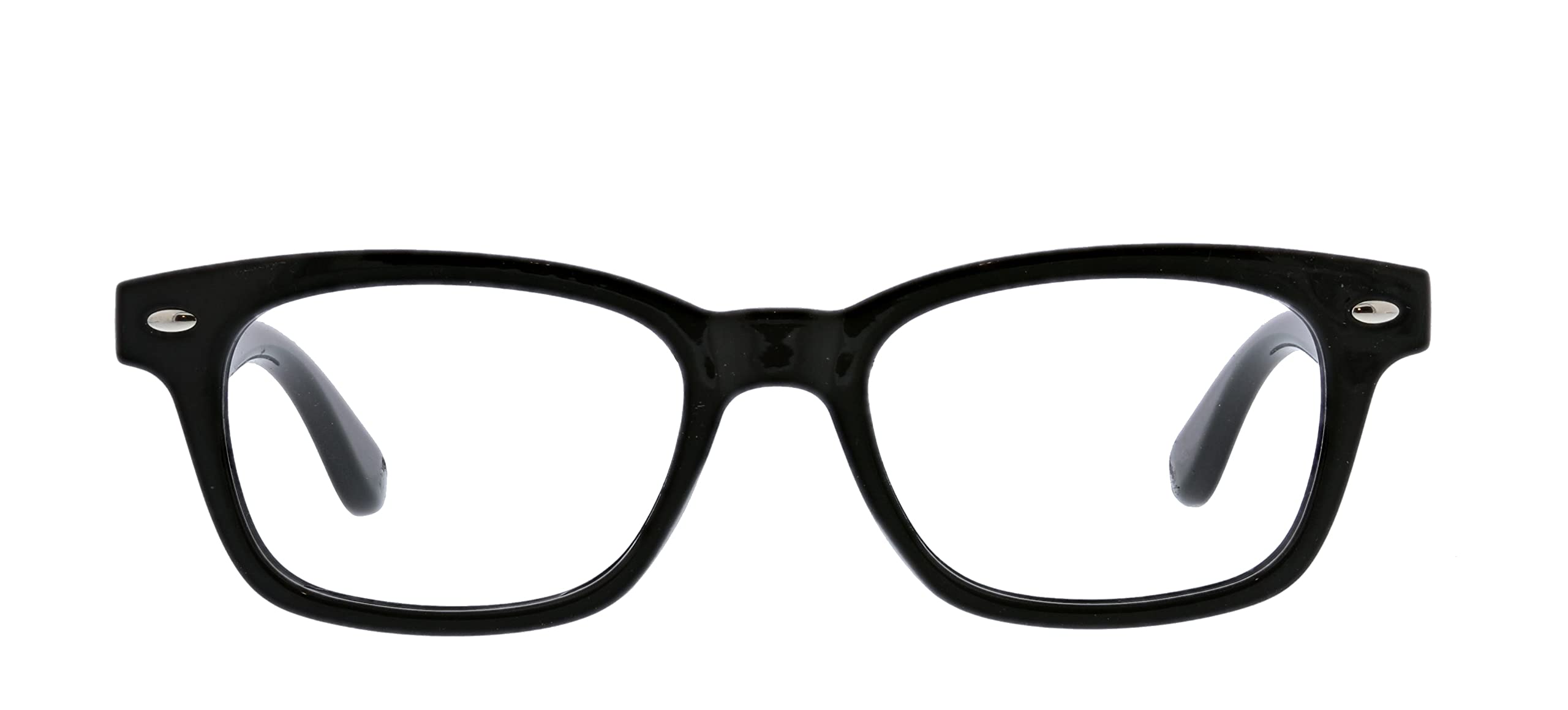 Peepers by PeeperSpecs Clark reading glasses front view in black for everyday reading comfort.