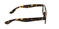 Temple detail showing spring hinge on Peepers Clark tortoise frame