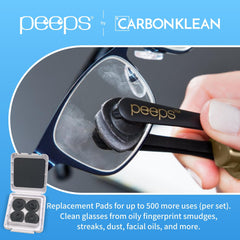 Peeps Carbon Klean pads compact-pocket-sized for on-the-go glasses care