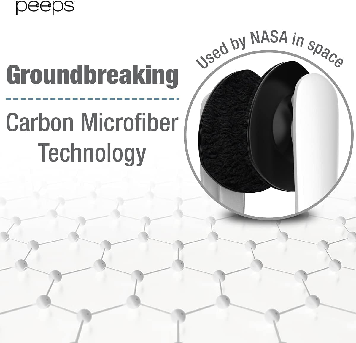 Peeps CarbonKlean dry-clean pad shows dry innovation for residue-free lenses.