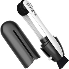 Peeps CarbonKlean eyeglass cleaner bottle close-up highlighting carbon microfiber tech for streak-free clarity.