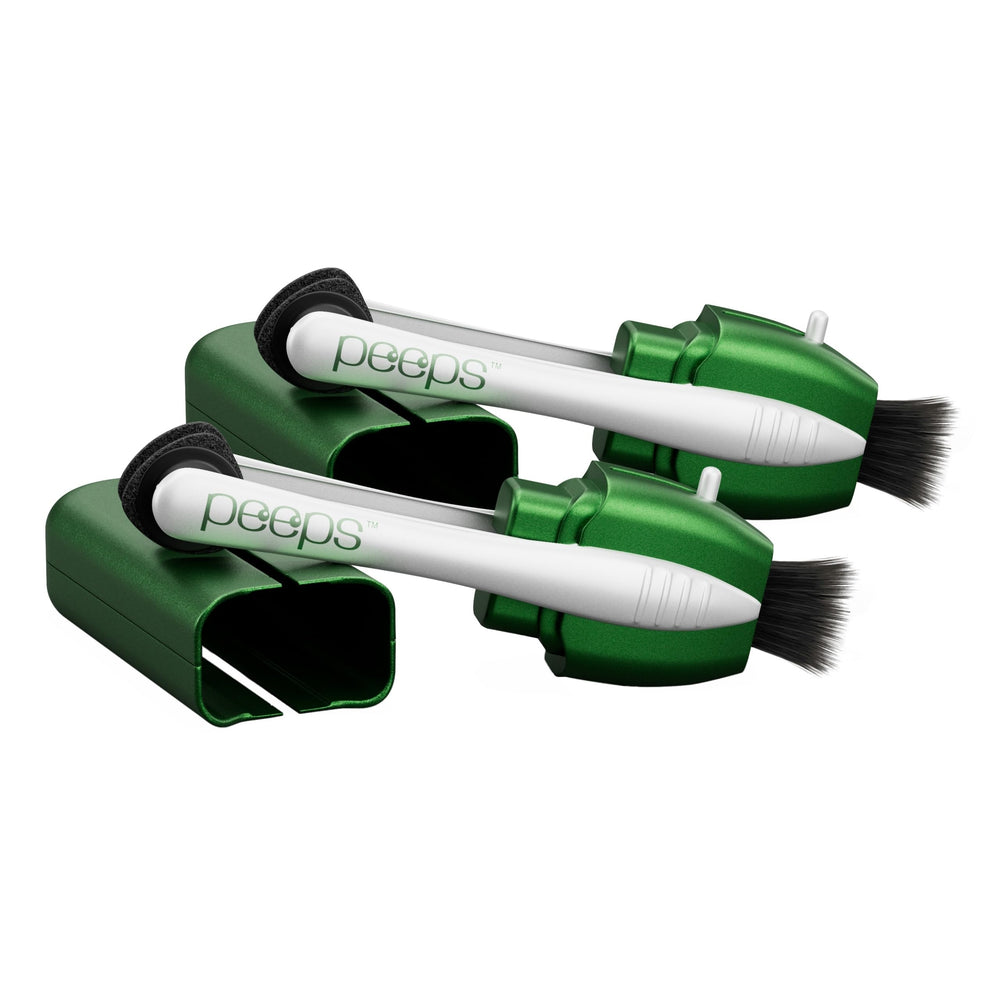Peeps CarbonKlean eyeglass cleaner, front pack view, portable design.
