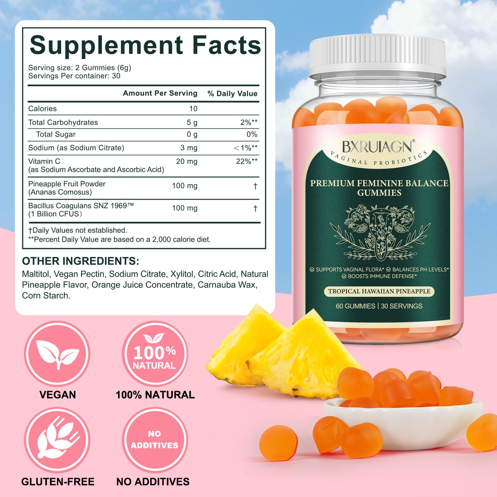 PEFAMNE gummies pineapple closeup highlights tasty flavor and soft texture you can enjoy daily.