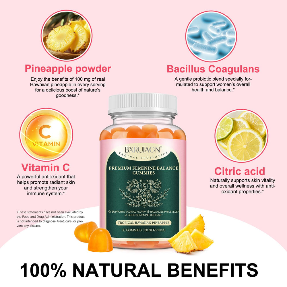 PEFAMNE pineapple flavor gummies for travel-friendly daily routine.