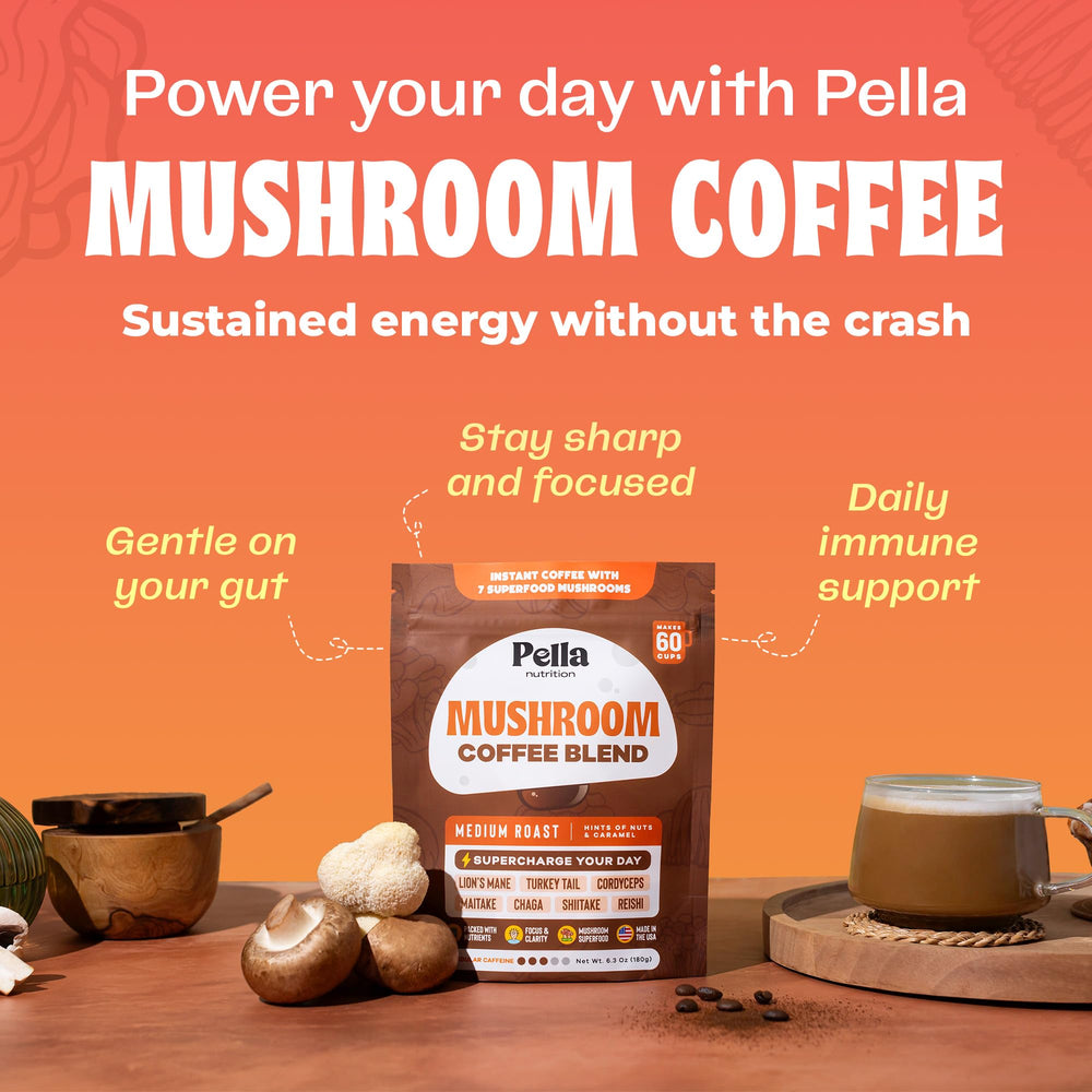 Pella Nutrition organic label on cup highlights vegan, clean energy potential
