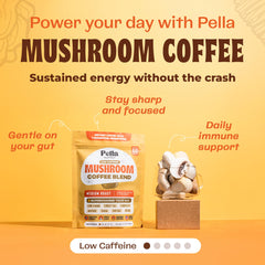 Aroma of Pella Nutrition low-caffeine mushroom coffee for cozy mornings