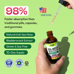 Pella Nutrition Sea Moss Drops label highlights strawberry-lime flavor cues.