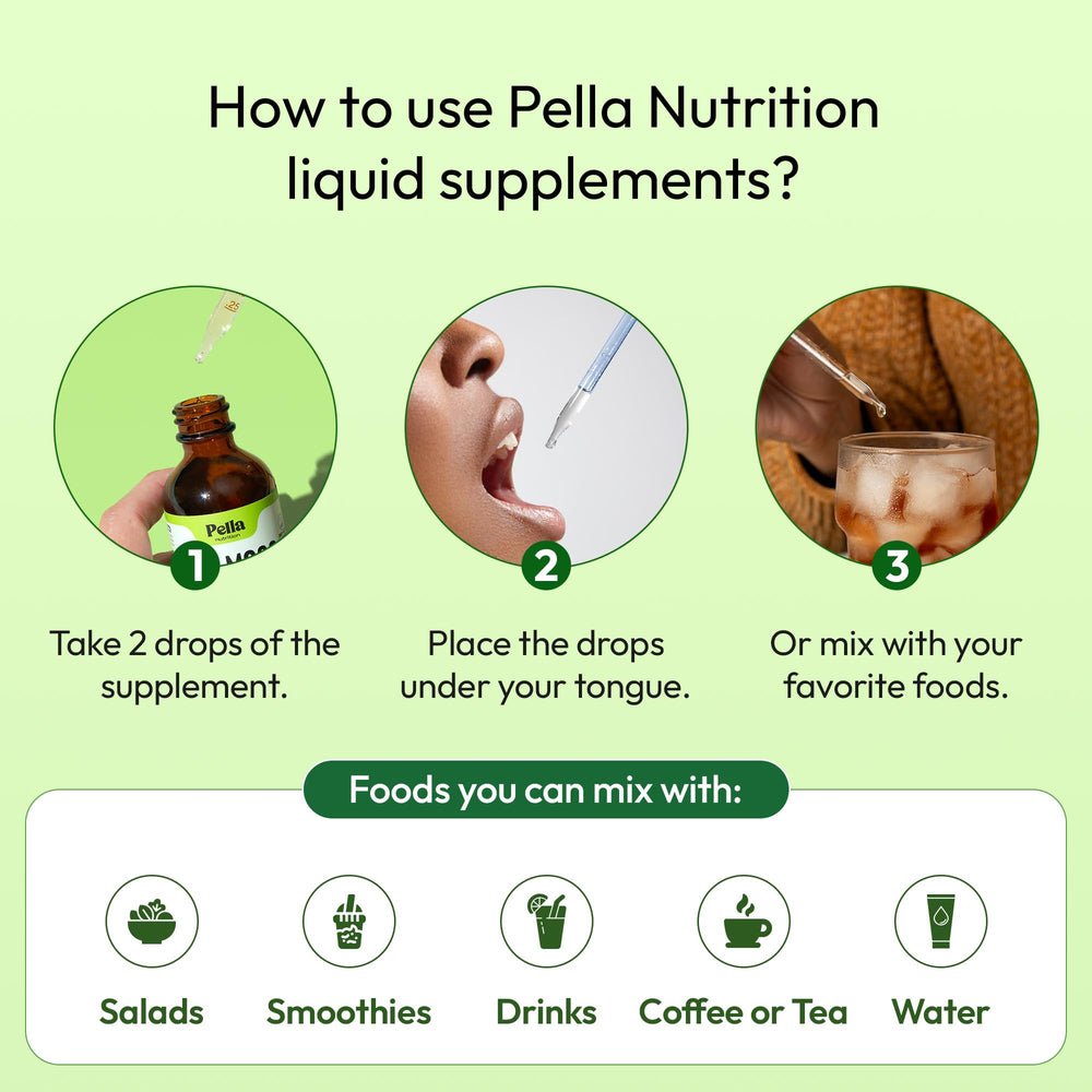 Pella Nutrition Sea Moss Drops bottle emphasizes USA-made origin.