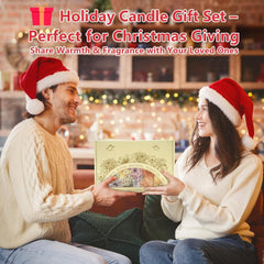 PELN six-pack soy candles on a rustic table, ready for gifting and warm evenings.