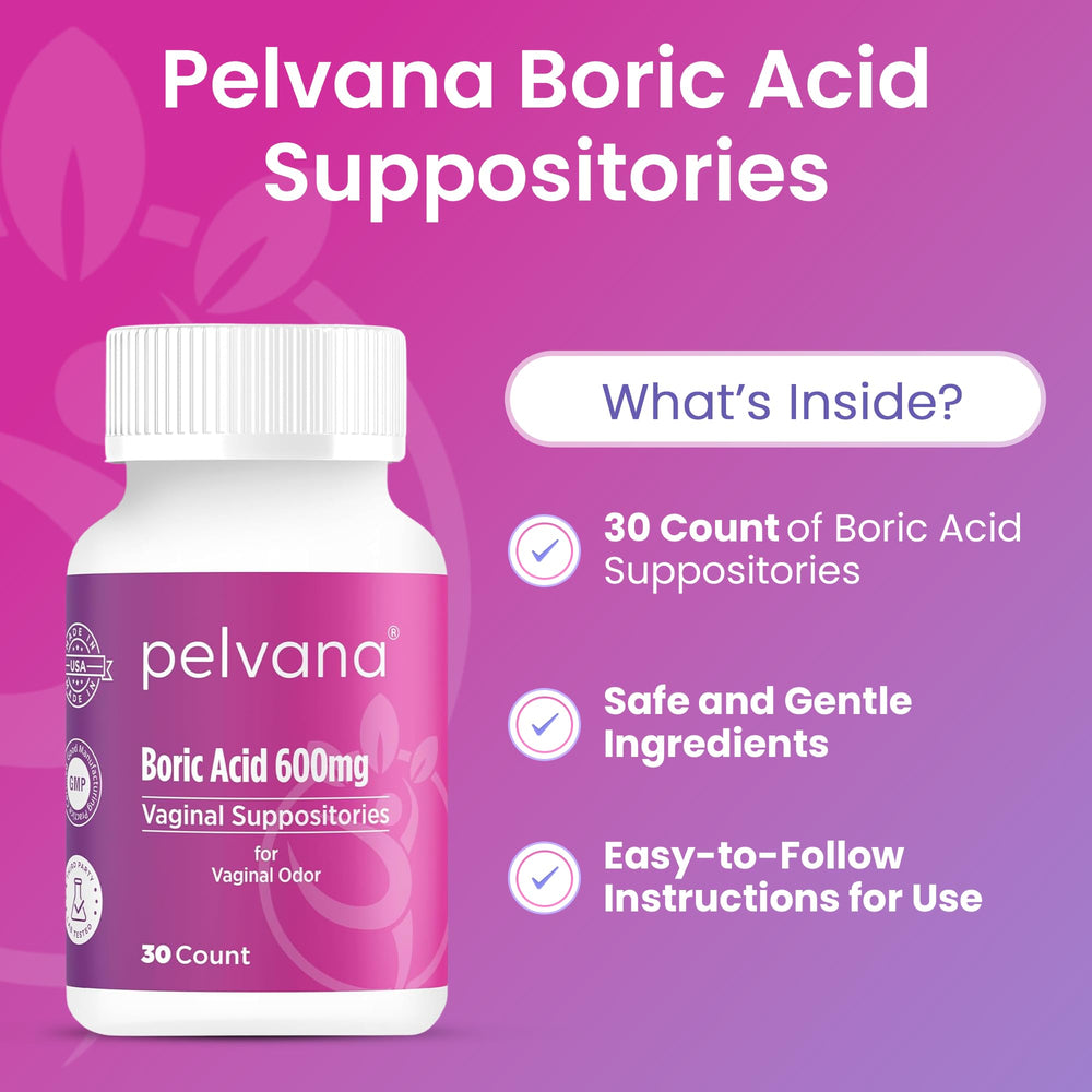 Pelvana boric acid suppositories insertion shot showing a bedtime application routine.