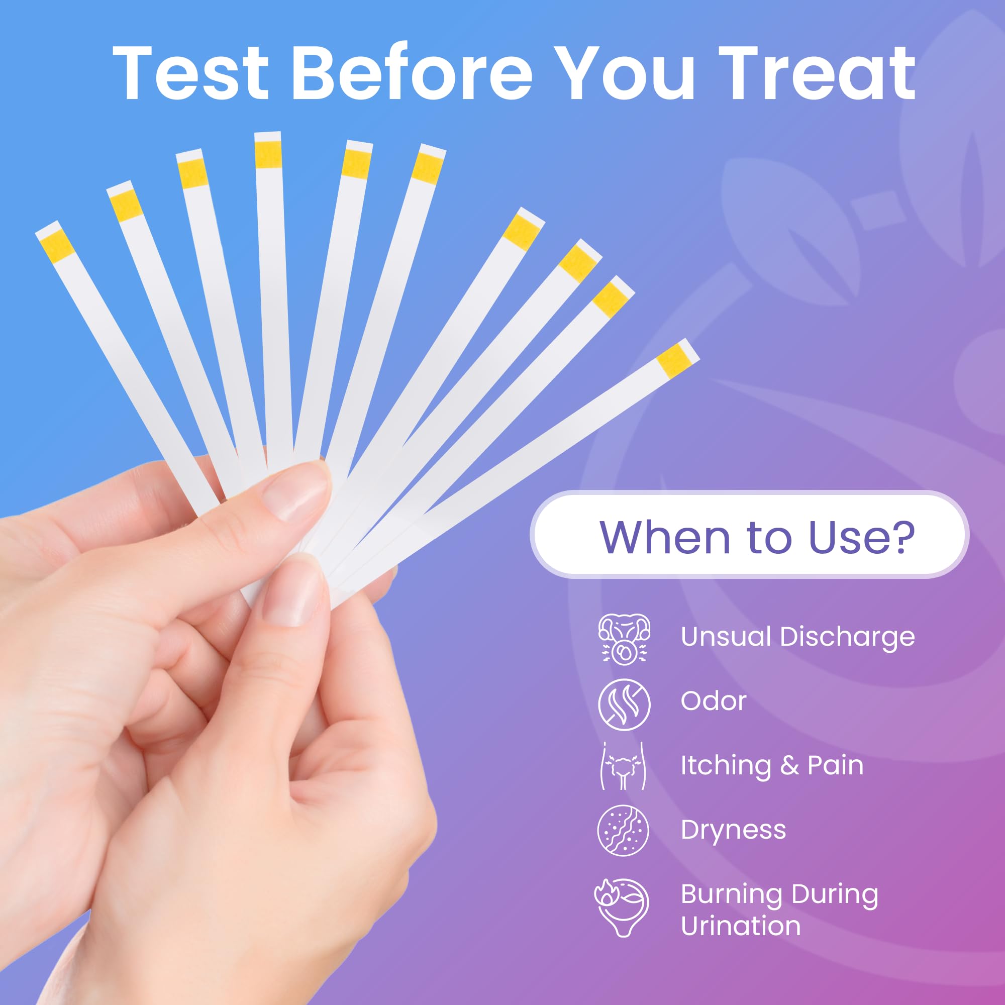 Pelvana vaginal pH test strip color chart for accurate home results.