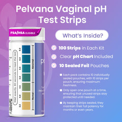 Pelvana vaginal pH test strip ready-to-test showing fresh yellow pad.
