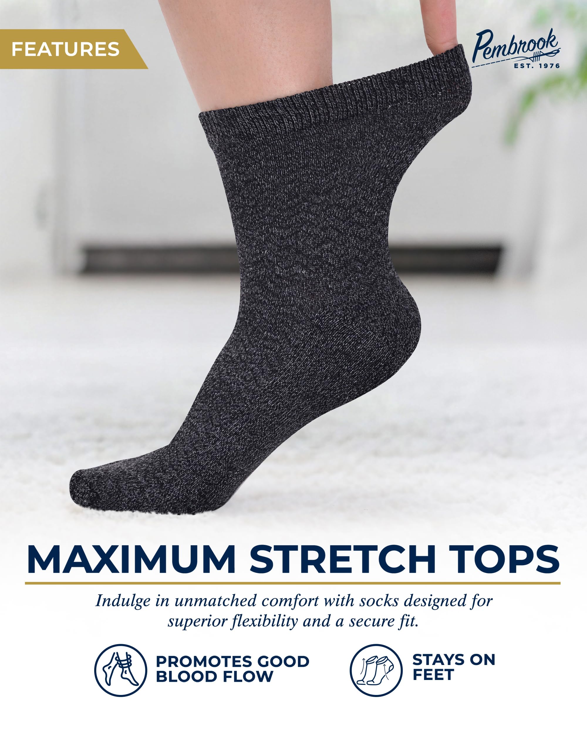 Pembrook Ankle Diabetic Socks navy zigzag front view offering breathable daily use