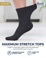 Pembrook Ankle Diabetic Socks navy zigzag front view offering breathable daily use
